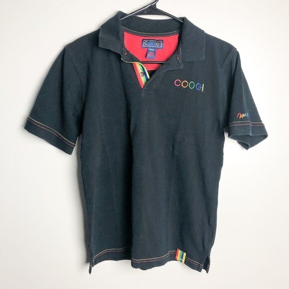 Coogi Rainbow Knit Fitted Polo Short Sleeve Shirt Medium - Picture 1 of 10